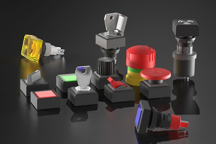 Ø16 mm control units · Rectangle